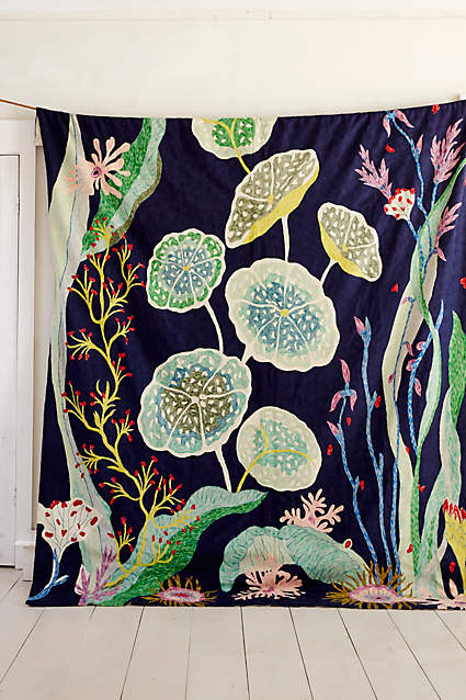 Waterblooms Crewelwork Rug by anthropologie.