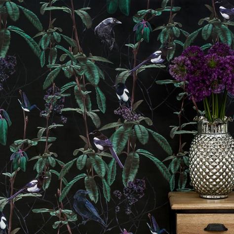 Lush, dark, wallpaper design from Witch and Watchman. http://witchandwatchman.com