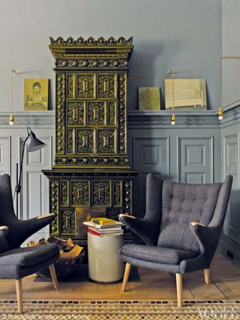 Designer Ilse Crawford and her team realise a passion for ‘homeliness’ in the creation of Stockholm boutique hotel Ett Hem. Vogue Living November/December 2012. Photograph by Magnus Marding. (voguelivingmagazine.tumblr.com)