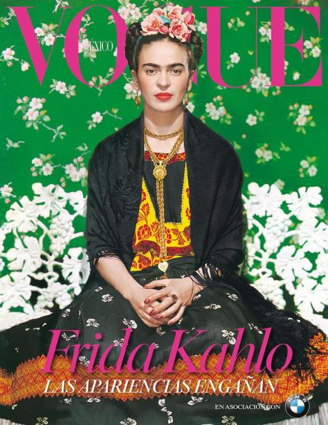 Frida gracing the cover of Vogue. (pinterest)