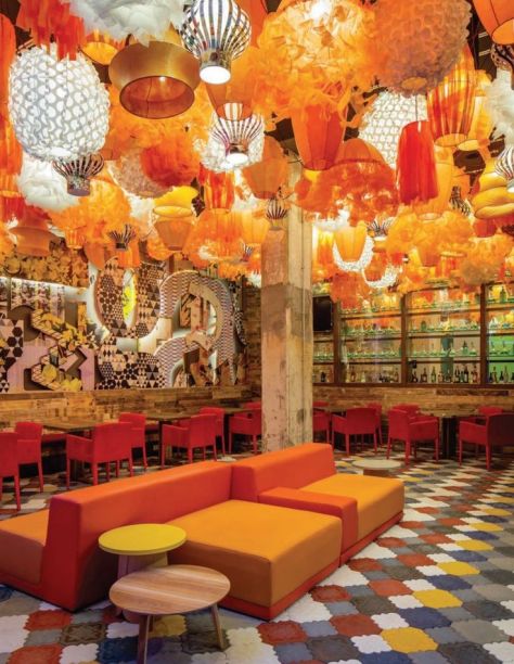 Why go for understated?! This is an amazing riot of pattern and colour, but the restricted palette means it works beautifully. Toronto-based The Design Agency designed the Generator Hostel in Barcelona, Spain. (contemporist.com)