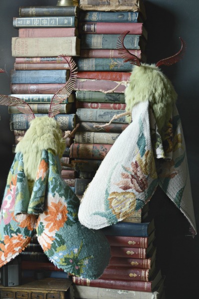 Oversized moths by textile artist Mr Finch. (www.mister-finch.com)